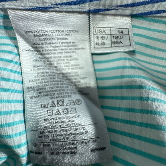 Brooks Brothers 346 Shirt Womens 14 Button Up Multicolor Colorblock Stripe - Picture 9 of 16
